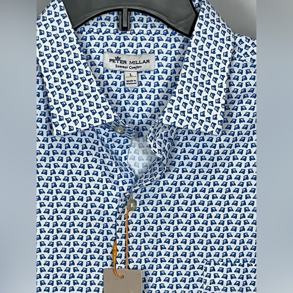 Peter Millar Men's Large Golf Cart Performance Jersey Polo MSRP $115 - Picture 2 of 11